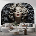 Marilyn Monroe Embossed Look Wallpaper | 3D Relief Wall Decal YK-30027