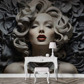 Marilyn Monroe Embossed Wallpaper | 3D Relief Wall Decal