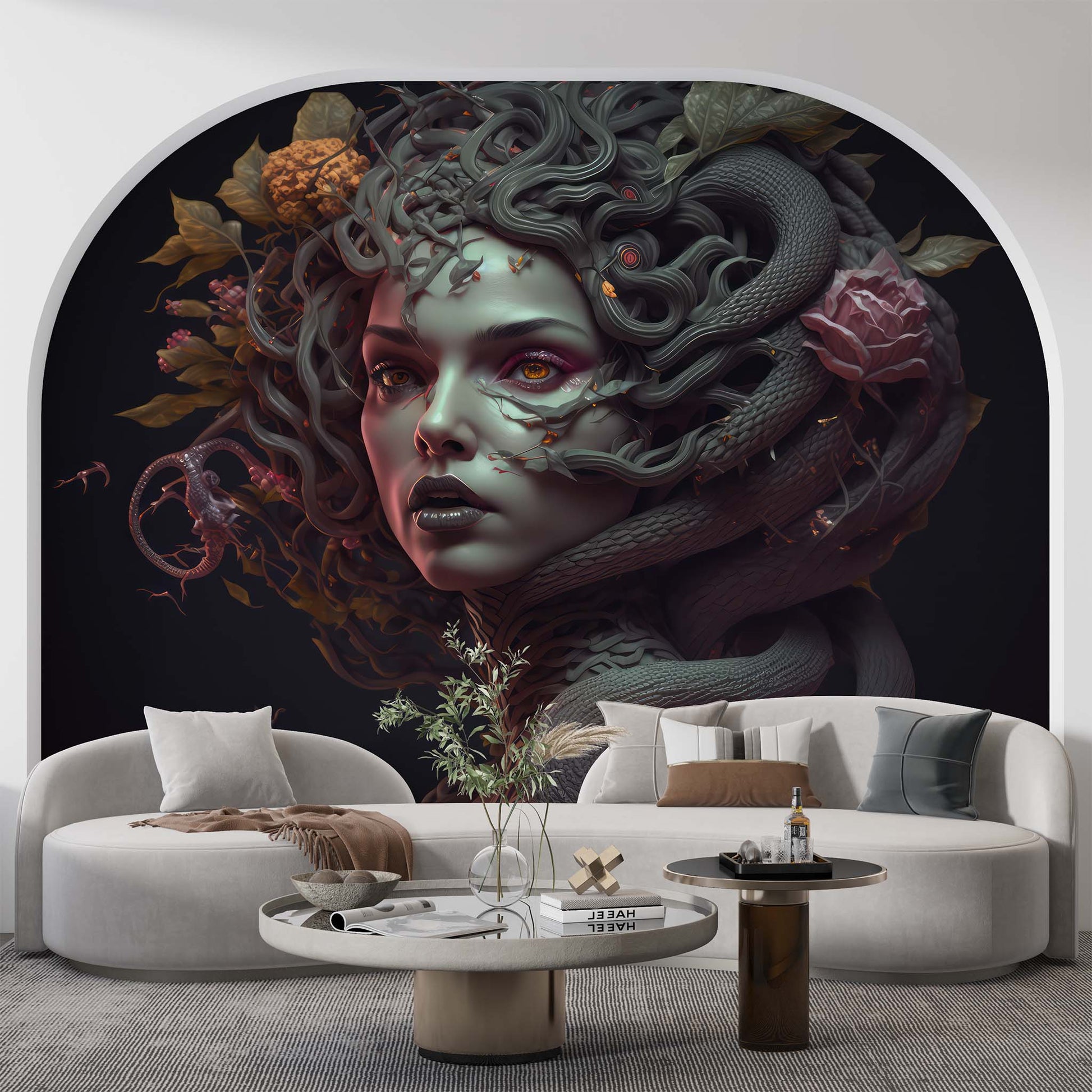 Medusa Statue Wallpaper  Greek Mythology Wall Mural
