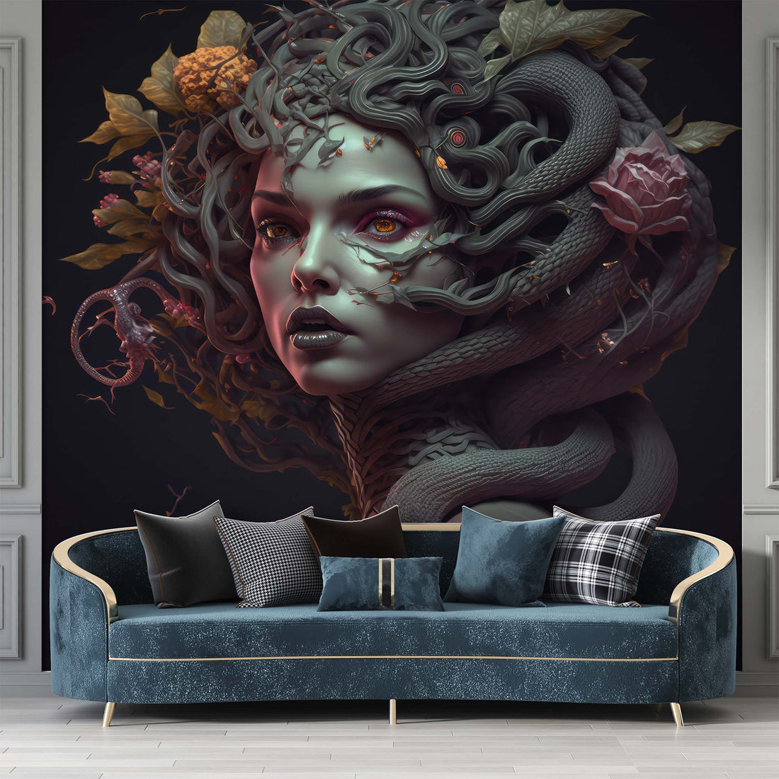 Medusa Statue Wallpaper  Greek Mythology Wall Mural