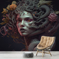 Medusa Statue Wallpaper  Greek Mythology Wall Mural