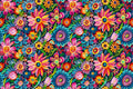 Mexican Folk Art Pattern Wallpaper, Vintage Colorful Abstract Flowers YF-04032