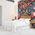 Mexican Folk Art Pattern Wallpaper, Vintage Colorful Abstract Flowers YF-04032