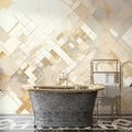 Modern Geometric Wall Art | Boho Beige Neutral Wall Mural YMO-05037
