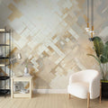 Modern Geometric Wall Art | Boho Beige Neutral Wall Mural YMO-05037