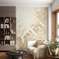 Modern Geometric Wall Art | Boho Beige Neutral Wall Mural YMO-05037