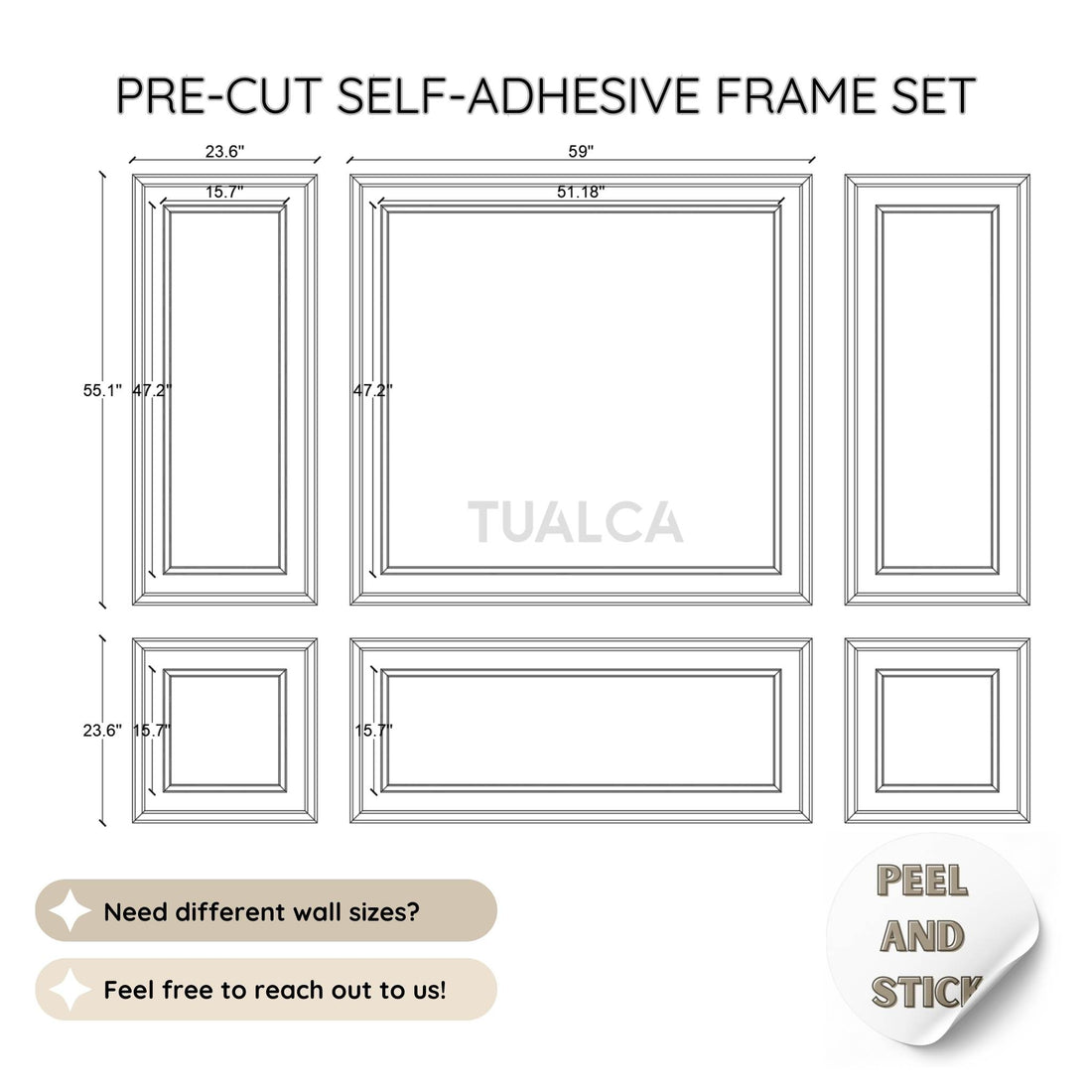 Modern Wall Molding Kit, Pre-Cut 4 cm Mouldings Wall Panels CST-055 trim moulding