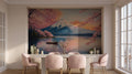 Mount Fuji Wall Mural Cherry Blossom Wallpaper Sunset Lake Decor YD-05095
