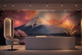Mount Fuji Wall Mural Cherry Blossom Wallpaper Sunset Lake Decor YD-05095