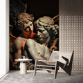 Mythological Statue Wall Mural | Cupid and Psyche Wallpaper YM-00276