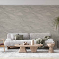 peel and stick wallpaper Neutral Gray Coastal Wave Wallpaper Line Wall Mural YDT-04050