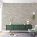 Neutral Gray Coastal Wave Wallpaper  Line Wall Mural YDT-04050
