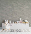 Neutral Gray Coastal Wave Wallpaper  Line Wall Mural YDT-04050