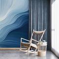 Ocean Blue Wallpaper  Coastal Wave Wall Mural YM-02572