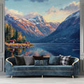 Panoramic Norwegian Fjord Wallpaper - Mountain Lake Mural YD-05097