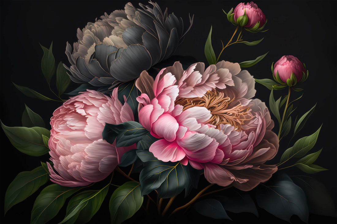 Peony Flower Wallpaper  Floral Wall Mural YF-00062