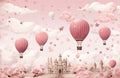 Pink Balloons Wallpaper | Watercolor Wall Mural YC0-02522
