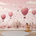 Pink Balloons Wallpaper | Watercolor Wall Mural YC0-02522