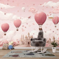 Pink Balloons Wallpaper | Watercolor Wall Mural YC0-02522