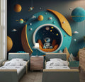 Planet and Astronaut Wallpaper  Space Wall Art YCO-00208