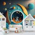 Planet and Astronaut Wallpaper Space Wall Art YCO-00208 wallpaper peel and stick