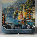 Portofino Landscape Wallpaper, Oil Painting Historical Wall Decal YD-05009