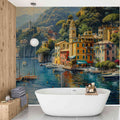 Portofino Landscape Wallpaper, Oil Painting Historical Wall Decal YD-05009