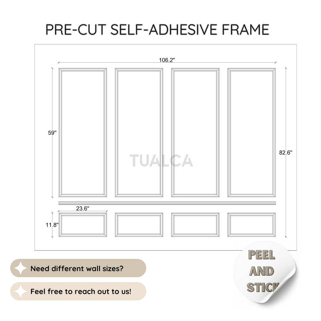 Pre-Cut 4 cm Mouldings Kit, White Wall Panel Ready Assemble Covering CST-052 trim molding