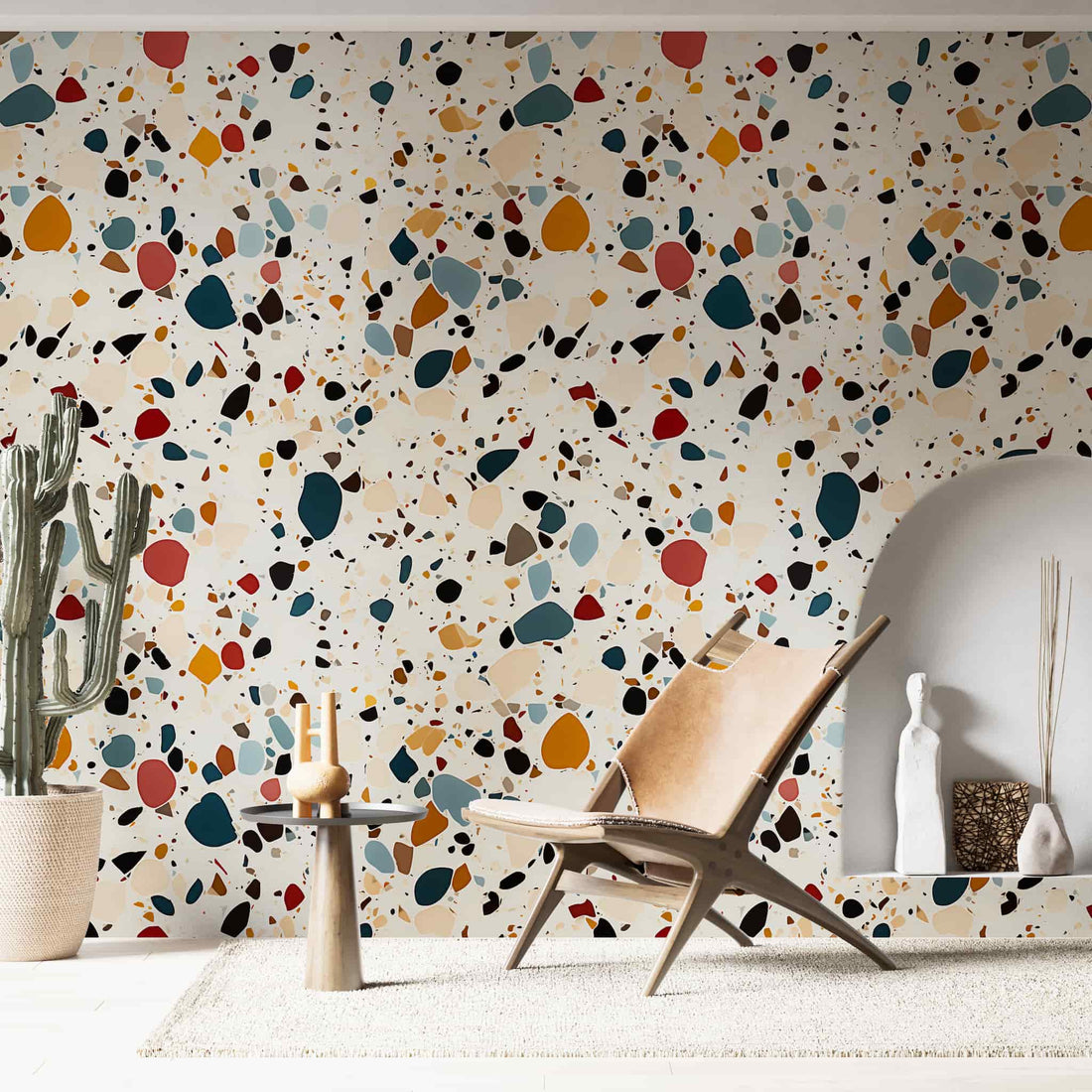 peel and stick wallpaper Rainbow Terrazzo Wallpaper Colorful Kitchen Wall Mural YDT-02536