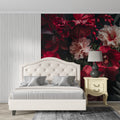 Red Floral Wallpaper 3D Realistic Roses, Orchids Wall Art YF-30027