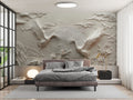 Relief Crane Wallpaper Birds Embossed Wallpaper YH-30015