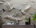 Relief Crane Wallpaper Birds Embossed Wallpaper YH-30015
