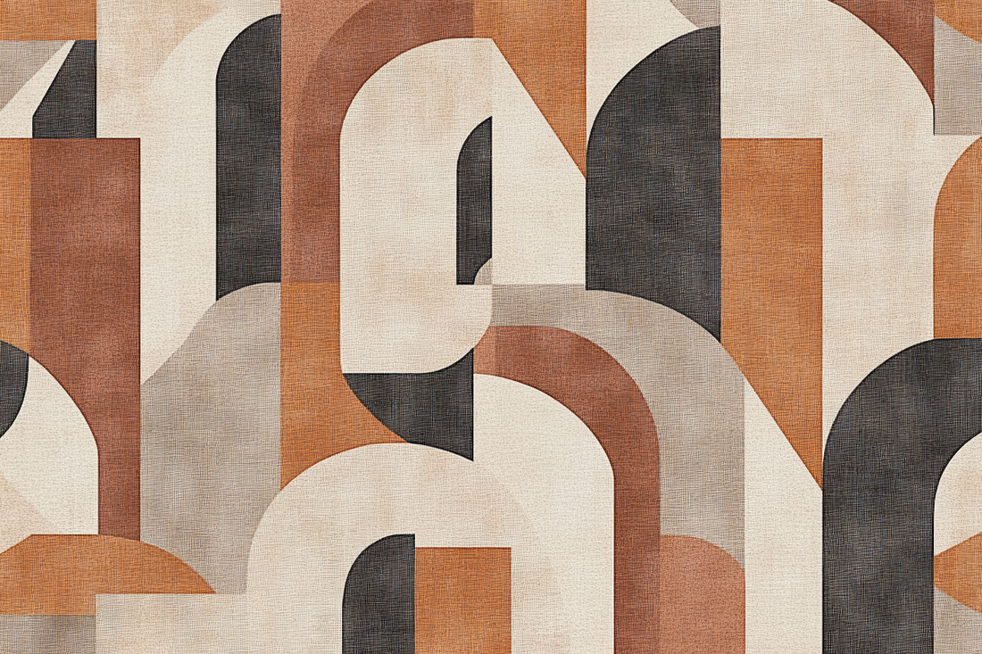 Retro Geometric Wallpaper Boho Beige and Brown Peel and Stick Wall Mural YMO-07028