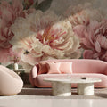 Romantic Pink Peony Wallpaper Botanical Floral Wall Mural for Elegant Interiors YF-06038