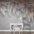 Rose Beige Feather Wallpaper | Elegant Feather Design for Modern Interiors YD-02409