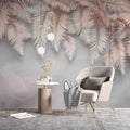 Rose Beige Feather Wallpaper | Elegant Feather Design for Modern Interiors YD-02409