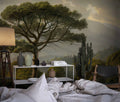Rural Painting Wallpaper, Historical Scenic Wall Mural Art YD-02552