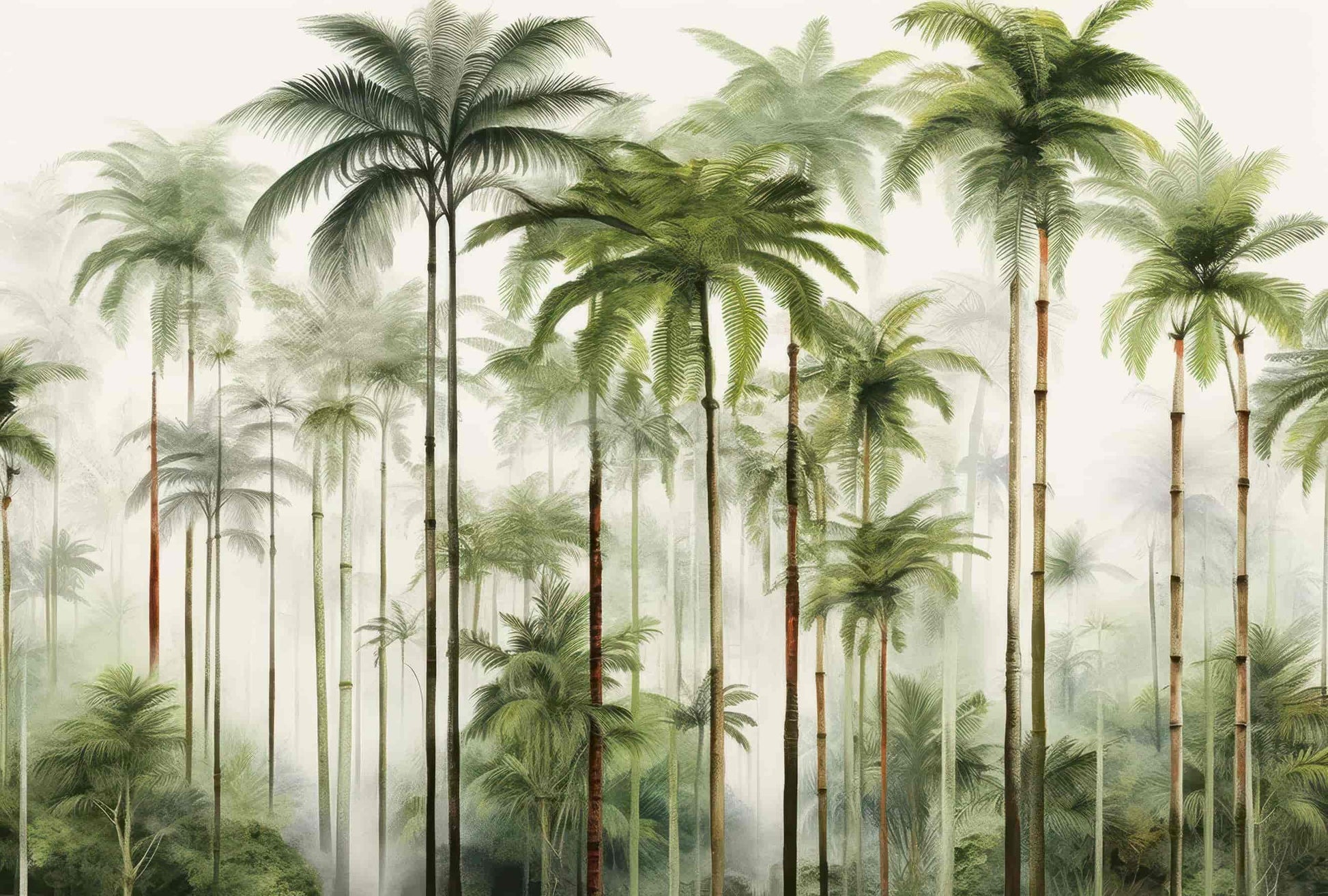 Scenic Palm Trees Wallpaper Tropical  Landscape Mural YD-02405