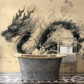 Sketch Dragon Wallpaper | Chinese Dragon Wallpaper YCO-03008