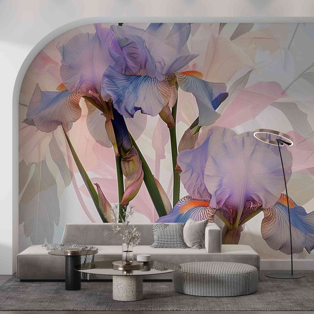 Soft Peony Wallpaper, Watercolor Floral Wall Mural for Bedrooms YF-04009