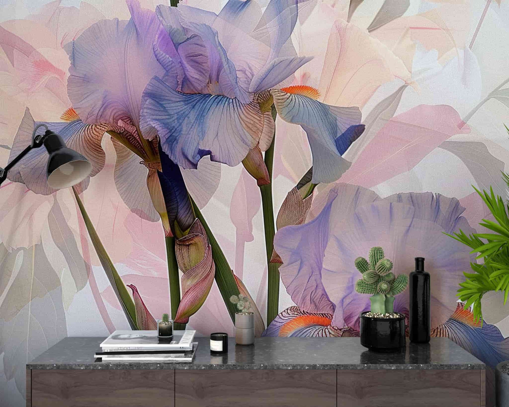 Soft Peony Wallpaper, Watercolor Floral Wall Mural for Bedrooms YF-04009
