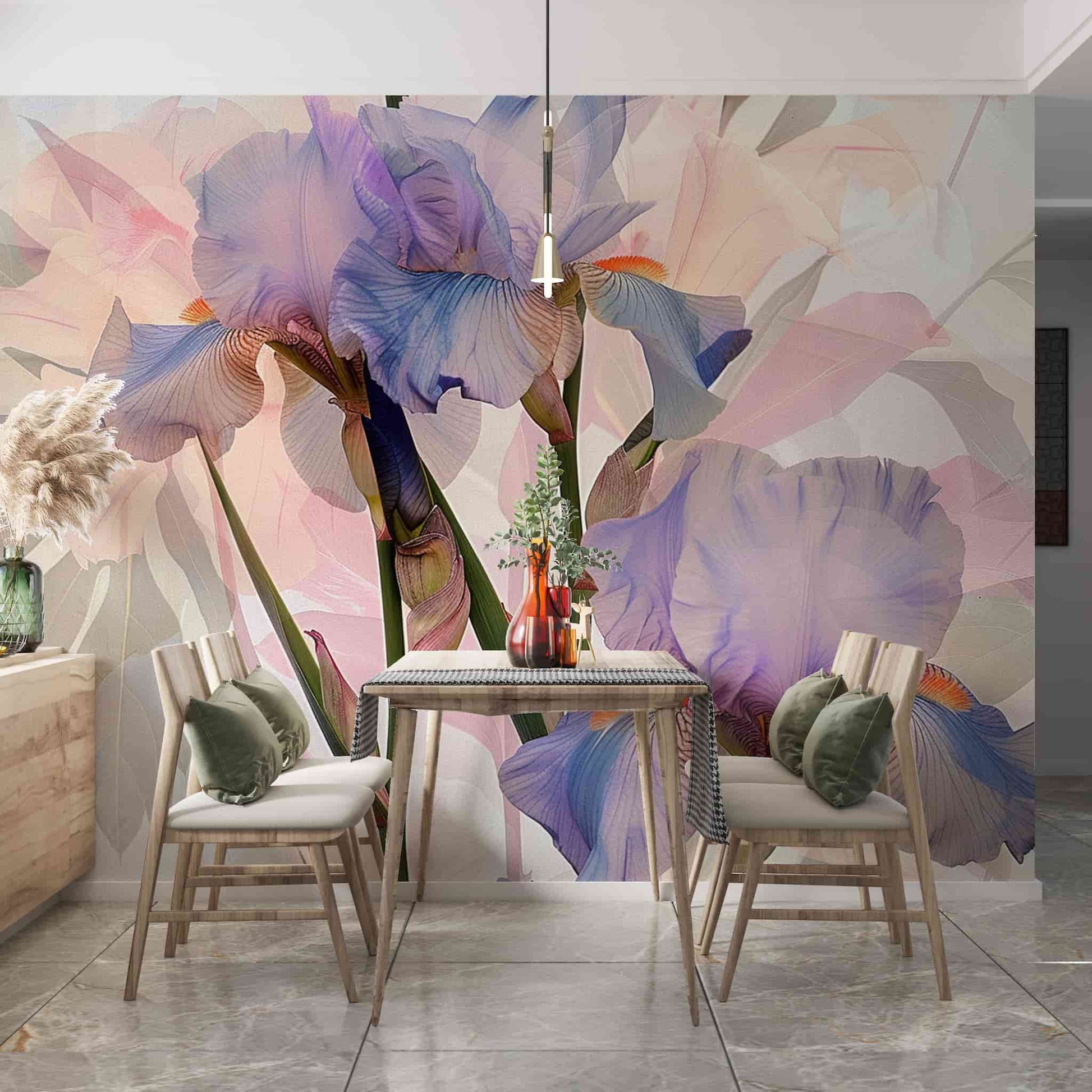 Soft Peony Wallpaper, Watercolor Floral Wall Mural for Bedrooms YF-04009