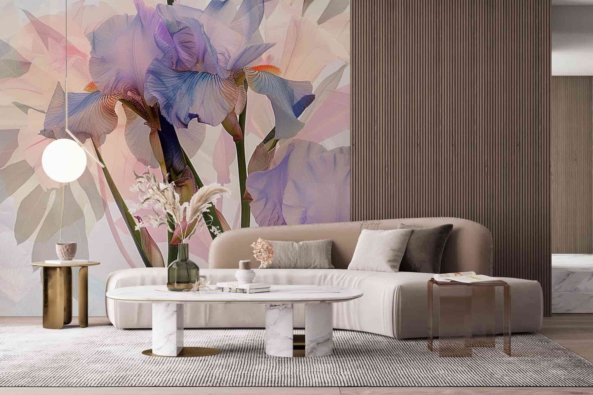 Soft Peony Wallpaper, Watercolor Floral Wall Mural for Bedrooms YF-04009