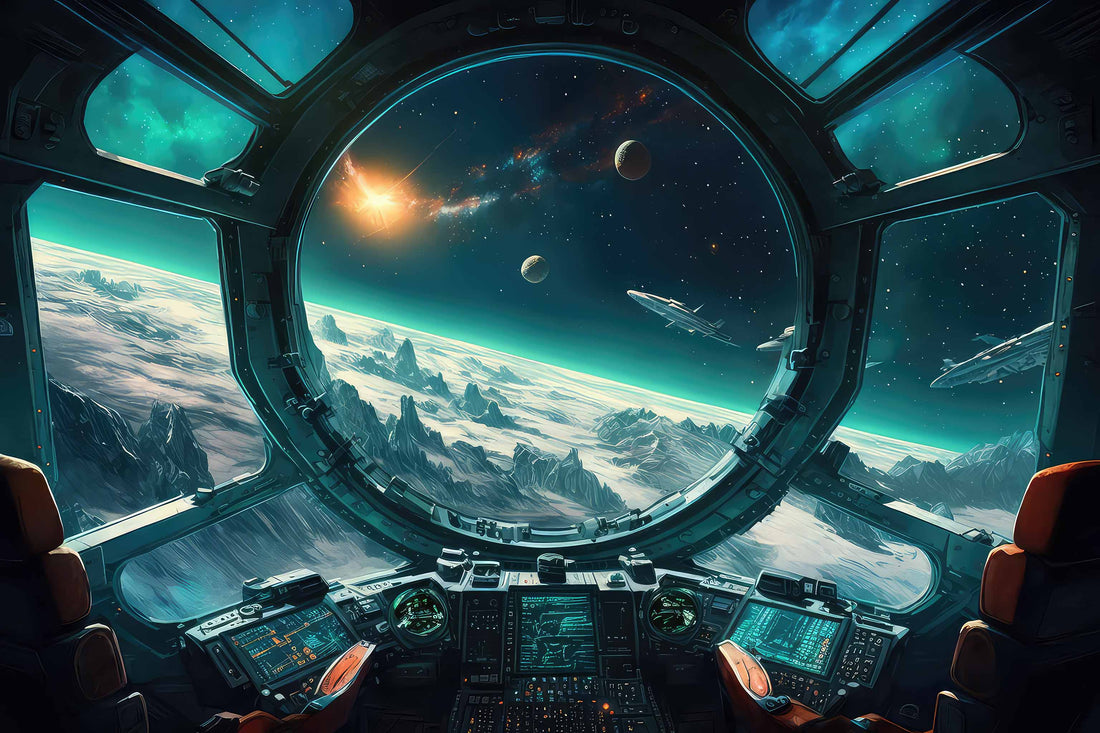 Spaceship View Wallpaper | Planets Wall Mural