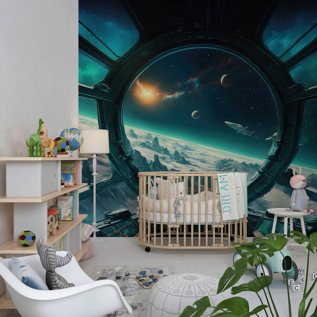 Spaceship View Wallpaper | Planets Wall Mural