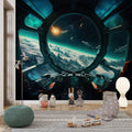 Spaceship View Wallpaper | Planets Wall Mural