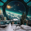 Spaceship View Wallpaper | Planets Wall Mural