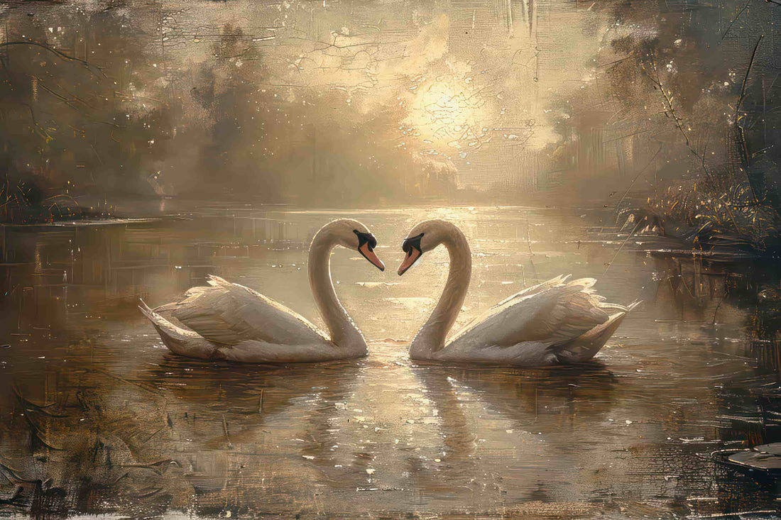 Swans on the Lake Landscape Wall Decal YH-05064