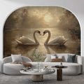 Swans on the Lake Landscape Wall Decal YH-05064