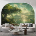 Tree Branch Wallpaper, Tropical Wallpaper, Scenic Lake Mural YD-04045